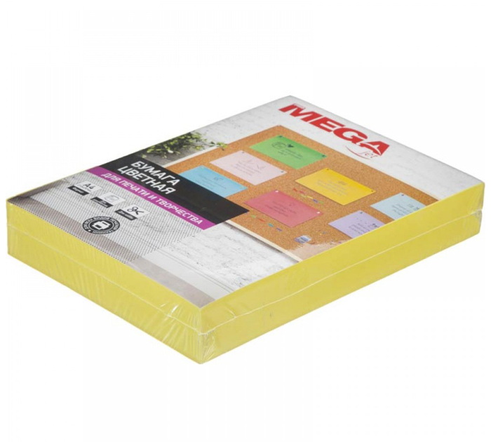 Бумага цветная ProMega jet А4, 160г/м², желтый интенсив, 1л