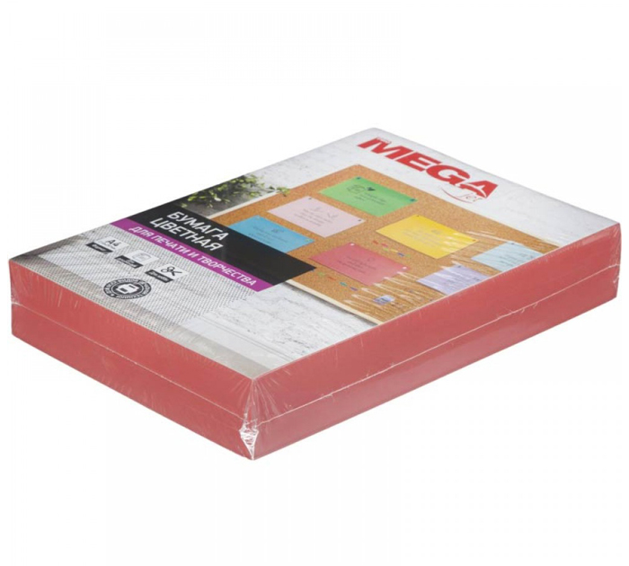 Бумага цветная ProMega jet А4, 160г/м², красный интенсив, 1л