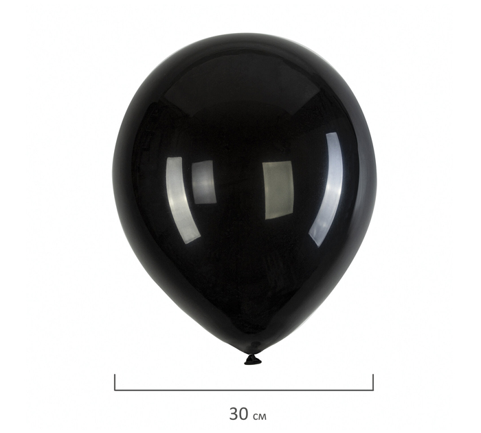 Шар надувной Brauberg Kids 30см, черный, 1шт