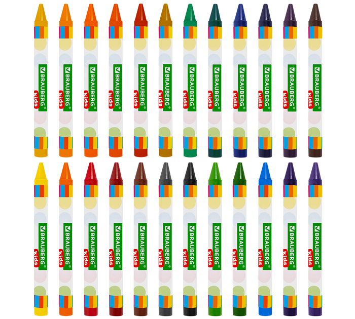 Мелки восковые Brauberg Kids 24 цвета
