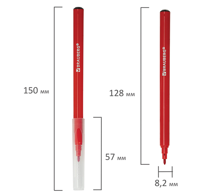 Фломастеры Brauberg «Premium» 36 цветов, смываемые