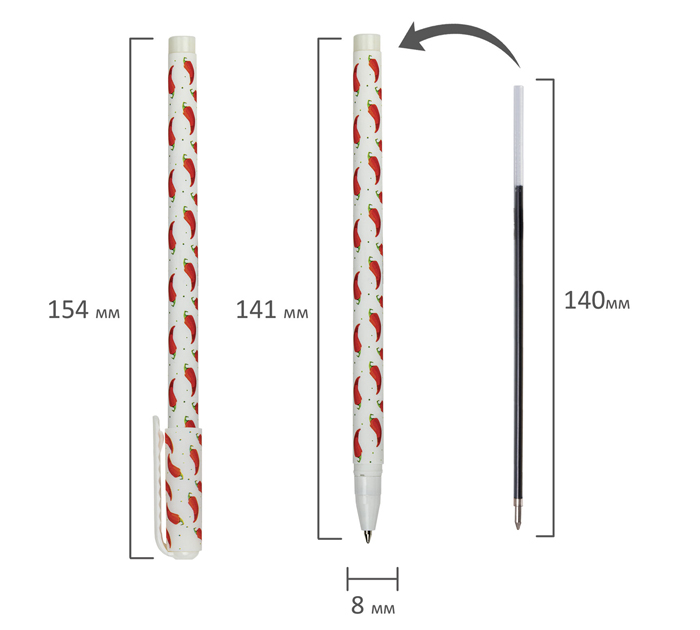 Ручка шариковая Brauberg Soft Touch Stick «Chili Pepper» синий стержень, узел 0.7мм, линия письма 0.35мм