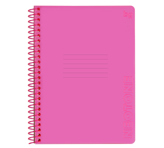 Тетрадь А5 48л клетка, на спирали, пластиковая обложка, BG «Neon. Pink»