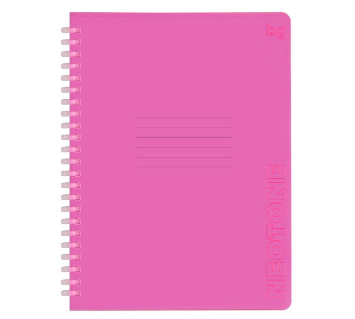 Тетрадь А5 48л клетка, на спирали, пластиковая обложка, BG «Neon. Pink»