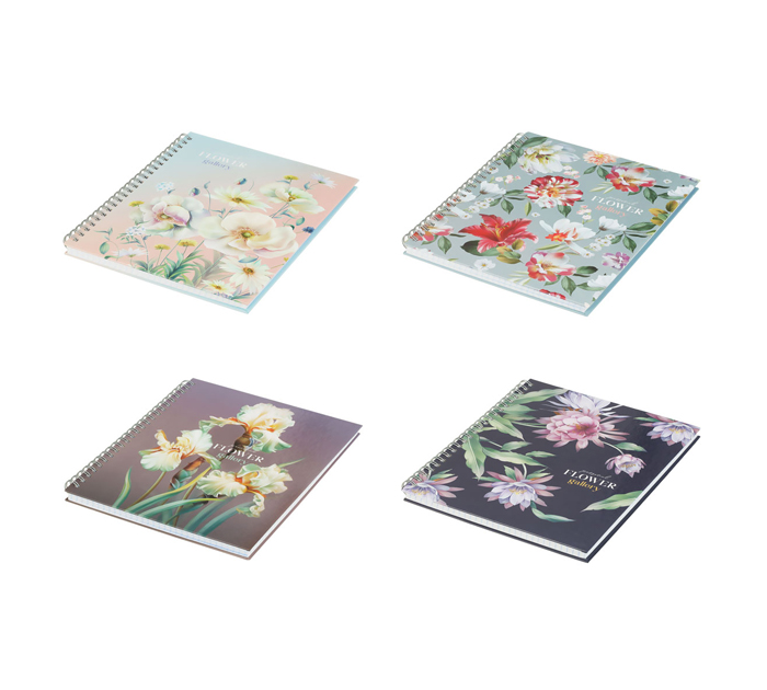 Тетрадь А5 80л клетка, на спирали, BG «Flower gallery»