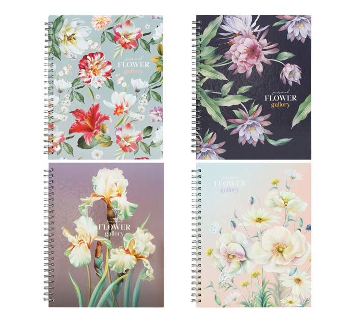 Тетрадь А5 80л клетка, на спирали, BG «Flower gallery»