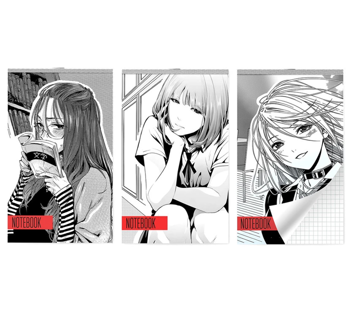 Блокнот А6 на скобе Lamark «Manga» клетка, 30л