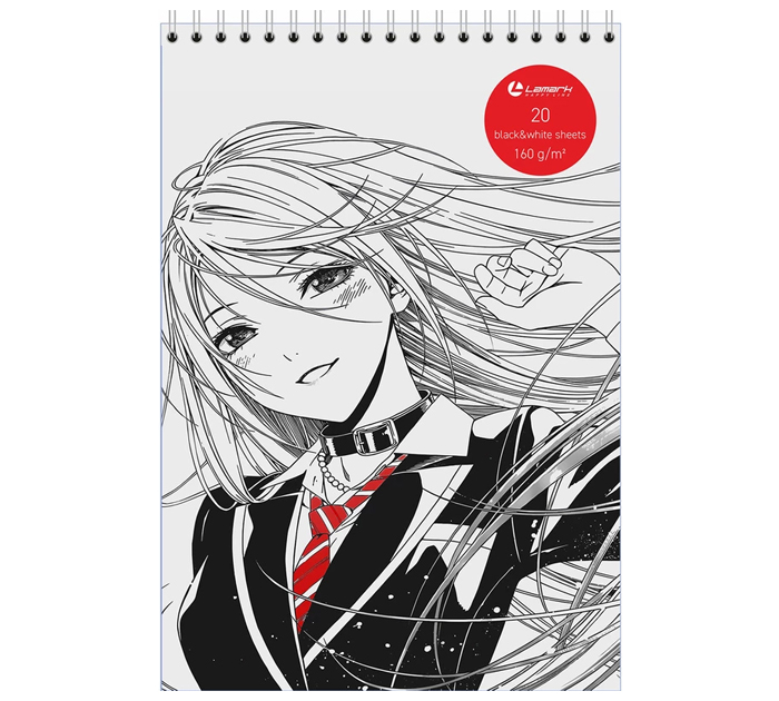 Скетчбук Lamark «Manga» на спирали, А5, 20л