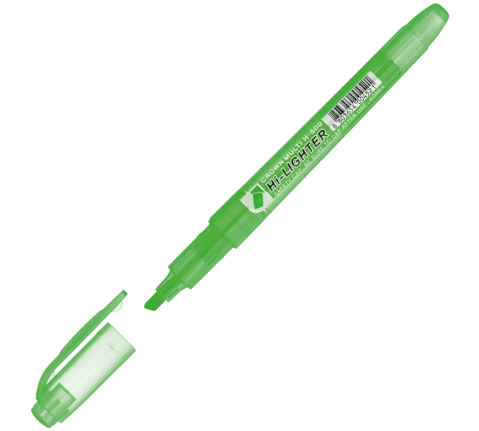 Маркер-текстовыделитель Crown «Multi Hi-Lighter» зеленый, 1-4мм