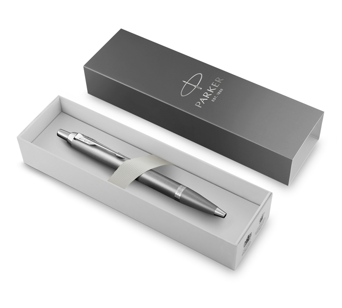 Ручка подарочная шариковая Parker «IM Rituals GREY Gradient CT» синий стержень, узел 1.0мм, линия письма - 0.8мм, в футляре