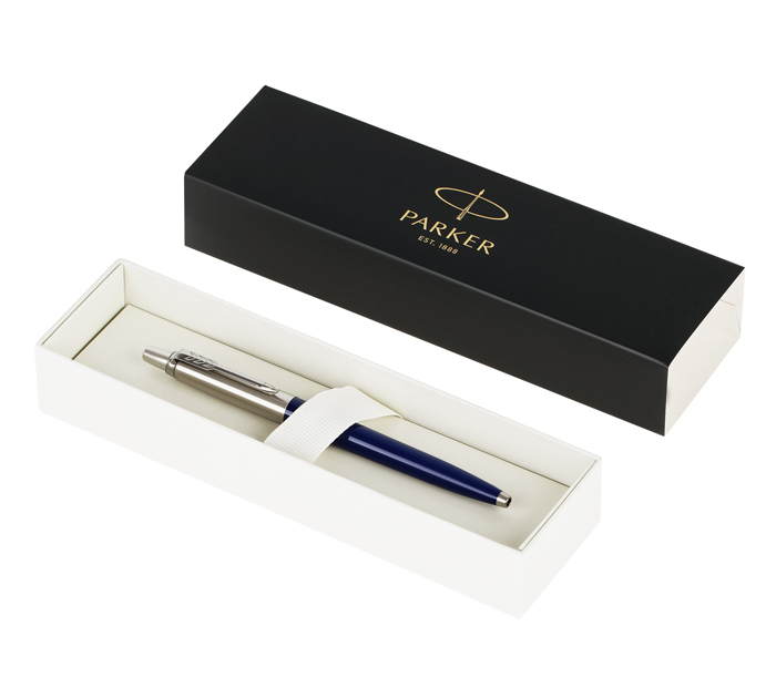 Ручка подарочная шариковая Parker «Jotter Originals Recycled Navy CT» синий стержень, узел 1.0мм, линия письма - 0.8мм, в футляре