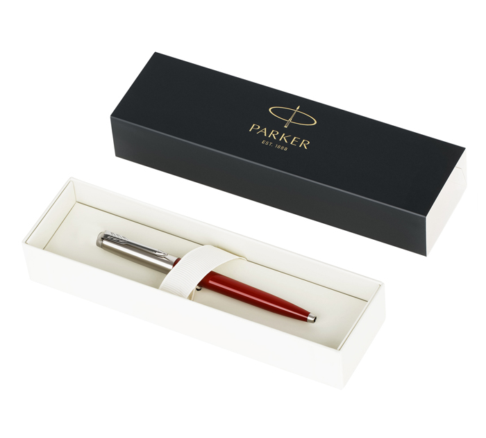 Ручка подарочная шариковая Parker «Jotter Originals Recycled Red CT» синий стержень, узел 1.0мм, линия письма - 0.8мм, в футляре