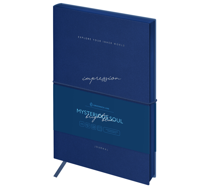 Ежедневник недатированный Greenwich Line «Mysterious soul. Bright blue» А5, цветной срез, кожзам, 272стр