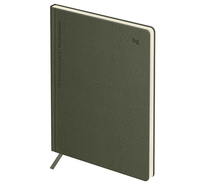 Еженедельник недатированный BG «Palm. Dark khaki» B5, хаки, кожзам, 128стр
