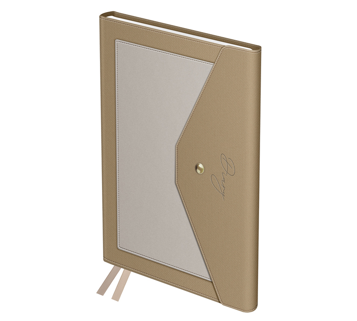 Ежедневник недатированный БиДжи «Clutch. Beige» А5, бежевый, кожзам, внешний карман, 272стр