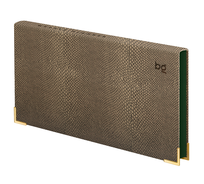 Еженедельник недатированный BG «Python.Dark khaki» 93х171мм, цветной срез, кожзам, 128стр