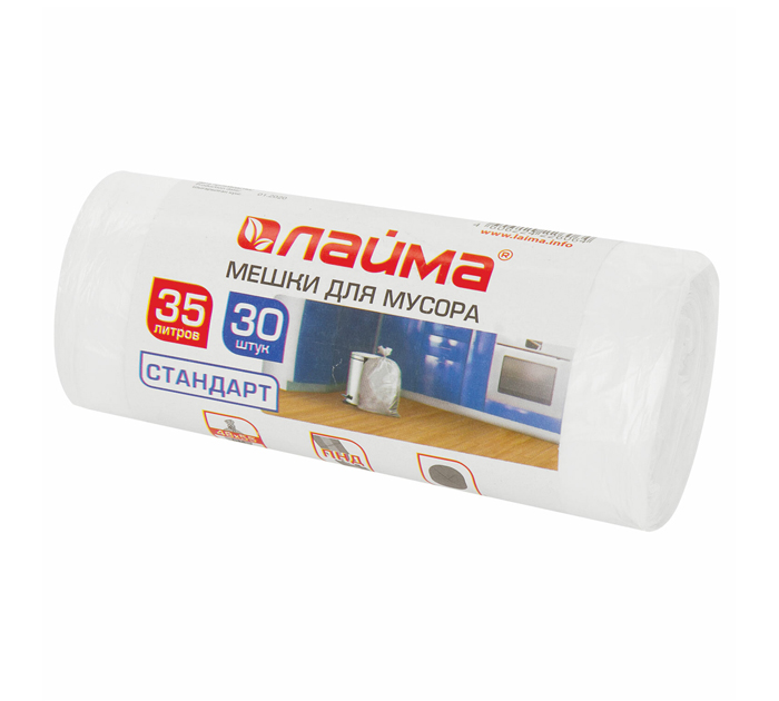 Мешки для мусора Laima 35л, 6мкм, 30шт