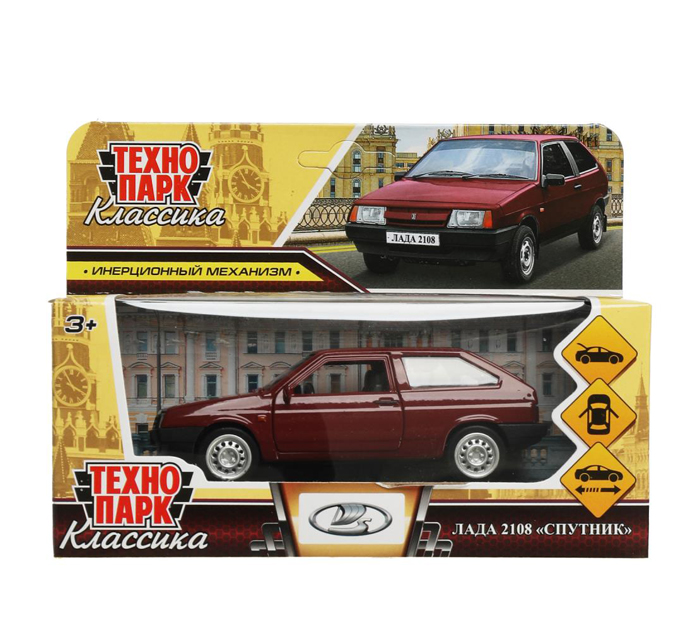 Игрушка Технопарк «Машинка инерционная» Lada-2108 «Спутник», 12см, металлическая, от 3-х лет