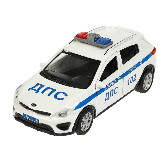 Игрушка Технопарк «Машинка инерционная» Kia rio x полиция, 12см, металлическая, от 3-х лет