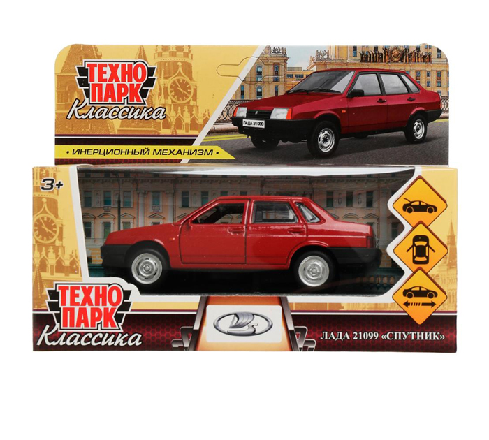 Игрушка Технопарк «Машинка инерционная» Lada-21099 «Спутник», 12см, металлическая, от 3-х лет