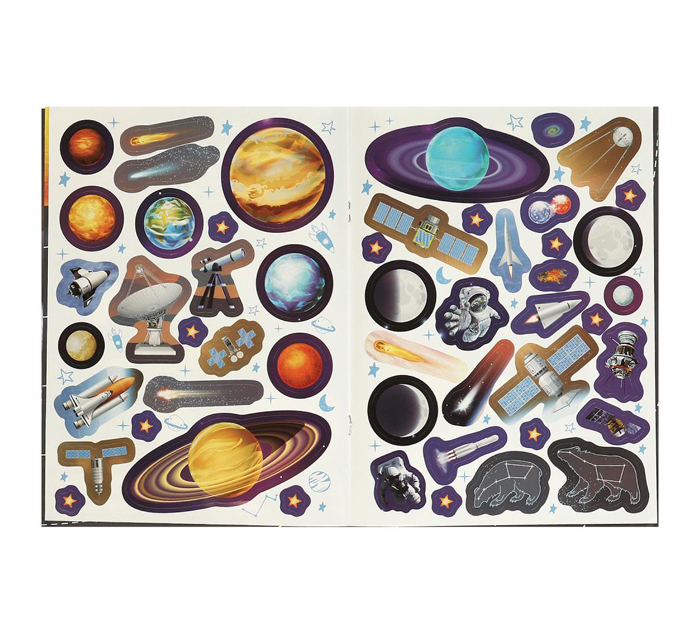Наклейки Умка «Космос» с заданиями, 210х285мм, 8стр