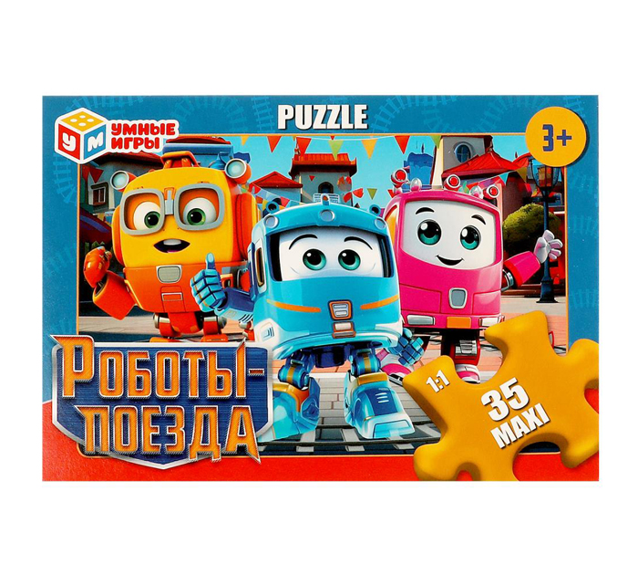 Пазл Умные игры «Роботы-поезда» макси, 35 элементов