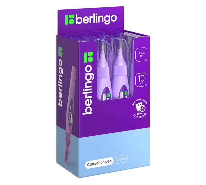 Корректор-ручка Berlingo металлический наконечник, 10мл