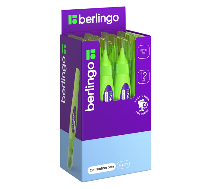 Корректор-ручка Berlingo металлический наконечник, 12мл