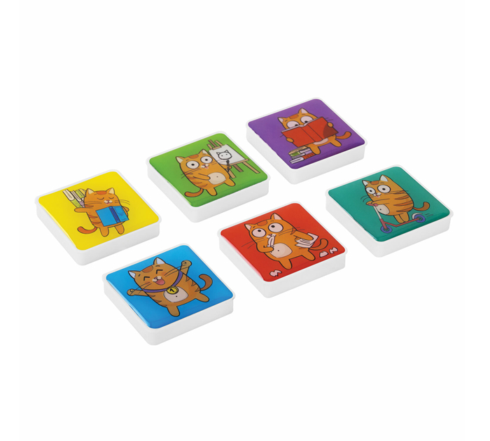 Кнопки магнитные для доски Brauberg Kids «Кот-энтузиаст» стеклянные, ассорти, 35мм, 6шт