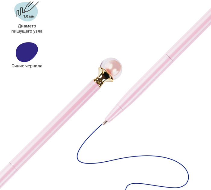 Ручка подарочная шариковая Meshu «Pink pearl» синий стержень, узел 1.0мм, линия письма - 0.8мм, в футляре