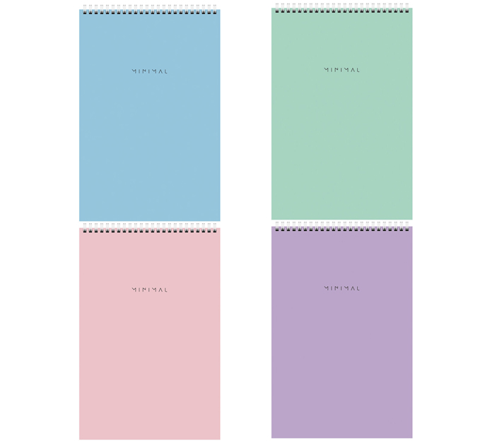 Блокнот А4 на спирали Brauberg «Minimal Pastel» 80л, клетка