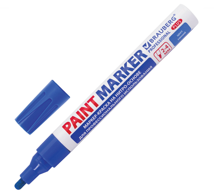 Маркер-краска Brauberg «Professional Plus» синий, 4мм