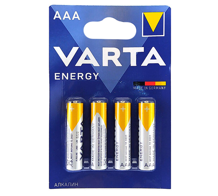 Элемент питания Varta «Energy» ААА, LR03, 4шт