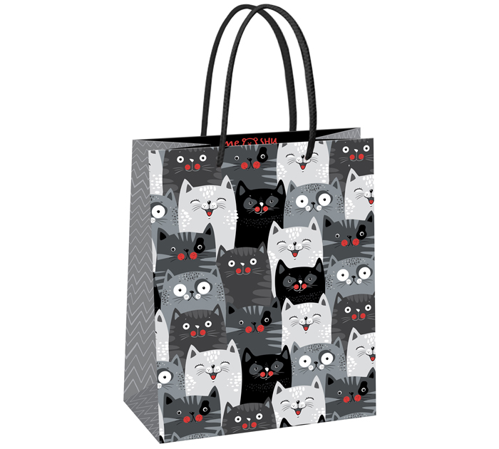 Пакет подарочный Meshu «Cat pattern» 18х23х10см