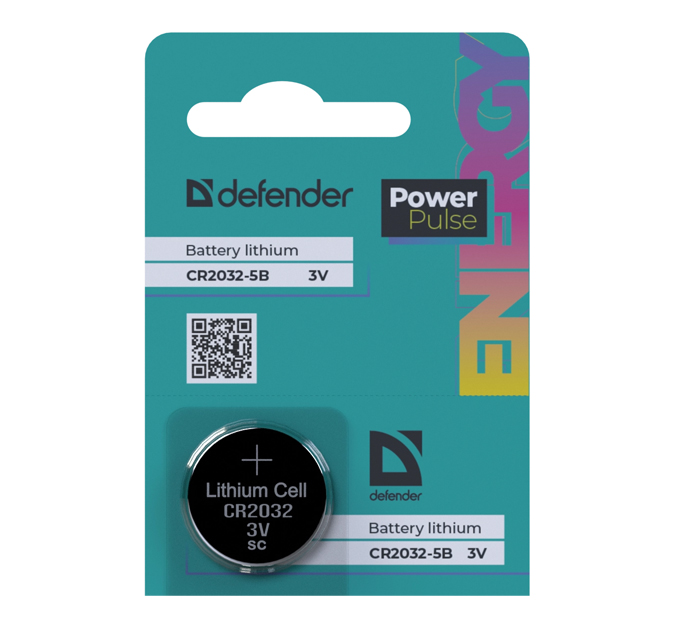 Элемент питания Defender CR2032, 1шт