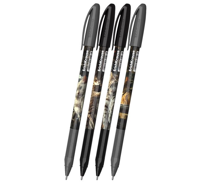 Ручка шариковая Erich Krause «U-108 Stick Big City Cats Ultra Glide Technology» синий стержень, узел 1.0мм, линия письма 0.3мм