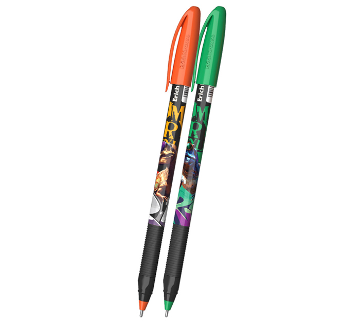 Ручка шариковая Erich Krause «U-109 Stick&Grip Dino Art Ultra Glide Technology» синий стержень, узел 1.0мм, линия письма 0.3мм
