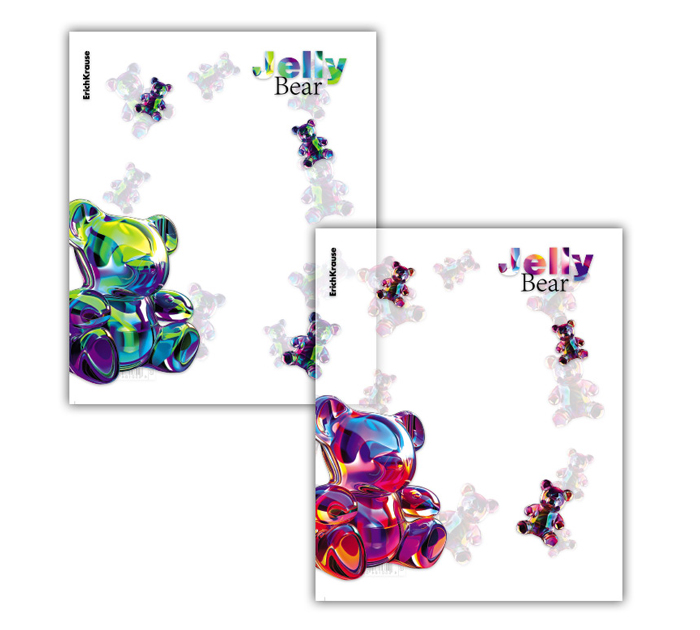 Обложка для дневников и тетрадей, Erich Krause «Jelly Bear», 212х347мм, 80мкм, ассорти, 1шт