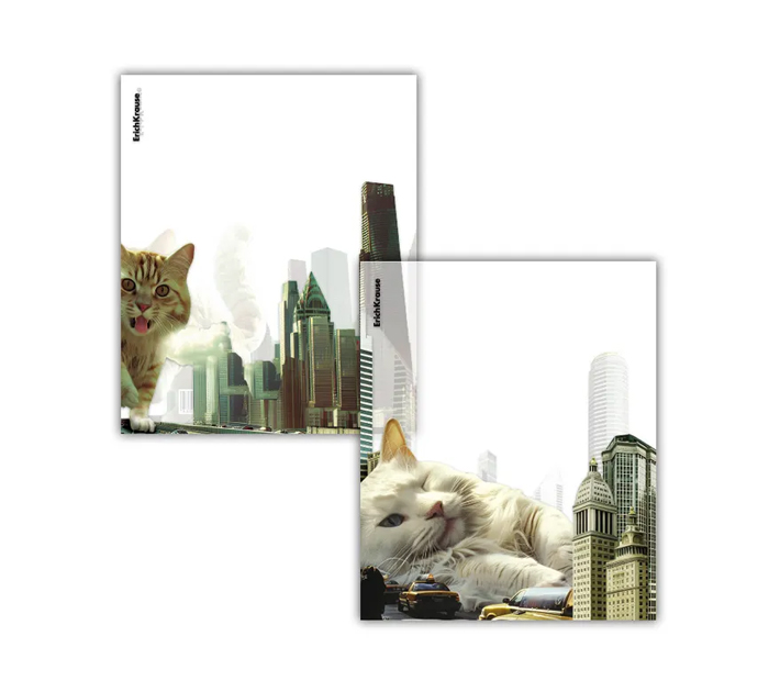 Обложка для дневников и тетрадей, Erich Krause «Big City Cats», 212х347мм, 80мкм, ассорти, 1шт