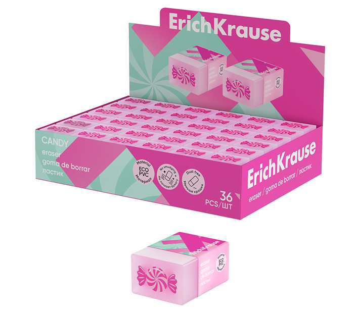 Ластик Erich Krause «Candy» 30х22х15.5мм