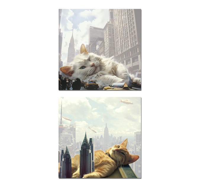 Стикеры Erich Krause «Big City Cats» 75х75мм, пластиковые, ассорти, 50л