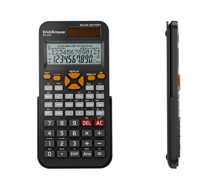 Калькулятор инженерный Erich Krause «Classic SC-222» черный, 165х80мм