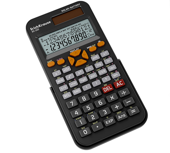 Калькулятор инженерный Erich Krause «Classic SC-222» черный, 165х80мм