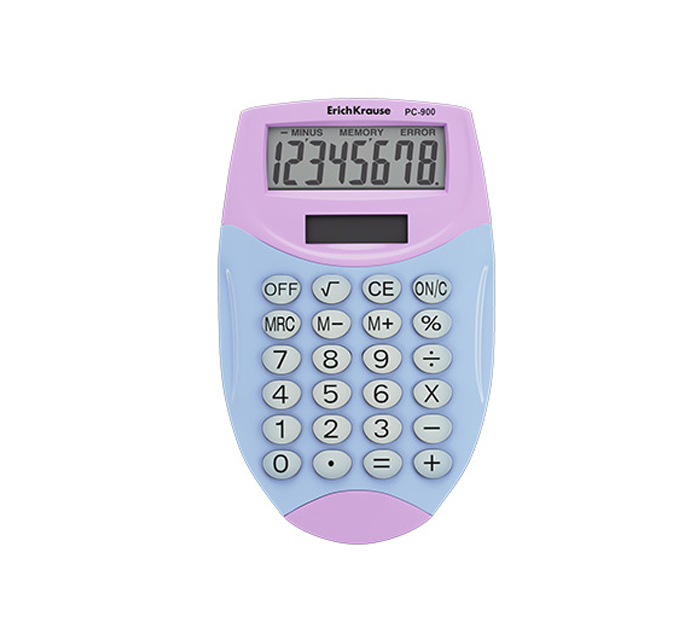 Калькулятор 8 разрядов Erich Krause «Pastel Bloom PC-900» ассорти
