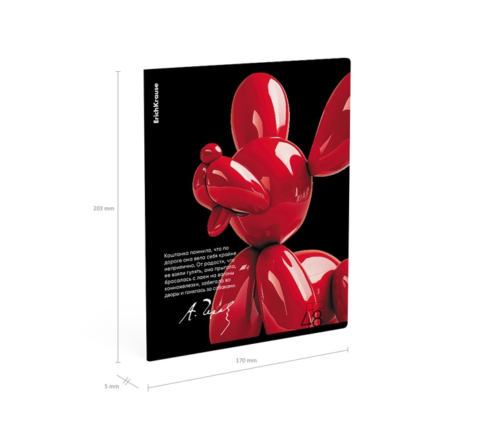 Тетрадь А5 48л клетка, Erich Krause «Balloon Dog»