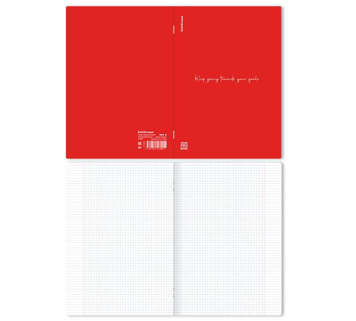 Тетрадь А4 48л, клетка, пластиковая обложка, красная, Erich Krause «CoverProBook Words»