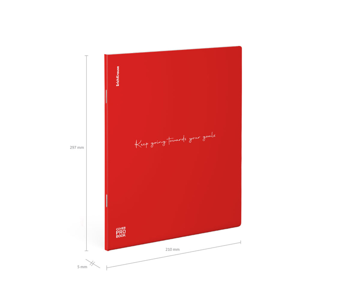 Тетрадь А4 48л, клетка, пластиковая обложка, красная, Erich Krause «CoverProBook Words»