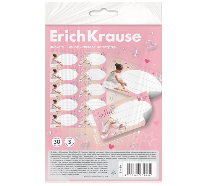 Наклейки на тетрадь Erich Krause «Pointes» 3л