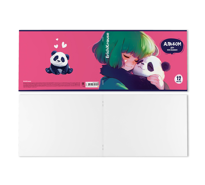 Альбом для рисования Erich Krause «Panda Hugs» А4, 12л, на скобе