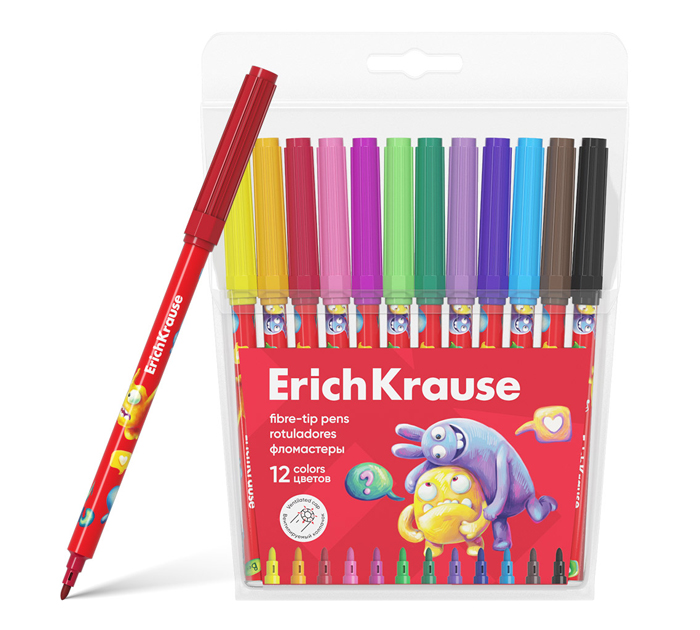Фломастеры Erich Krause «Jolly Friends» 12 цветов